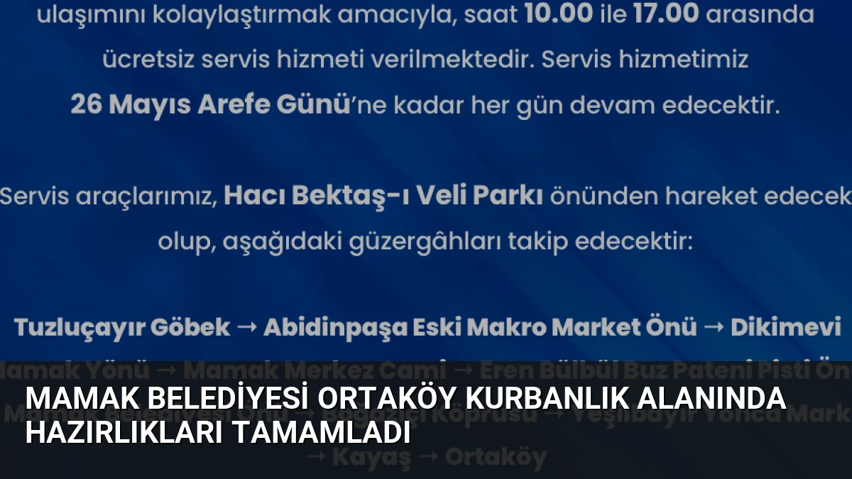 Mamak Belediyesi Ortaköy Kurbanlık Alanında Hazırlıkları Tamamladı