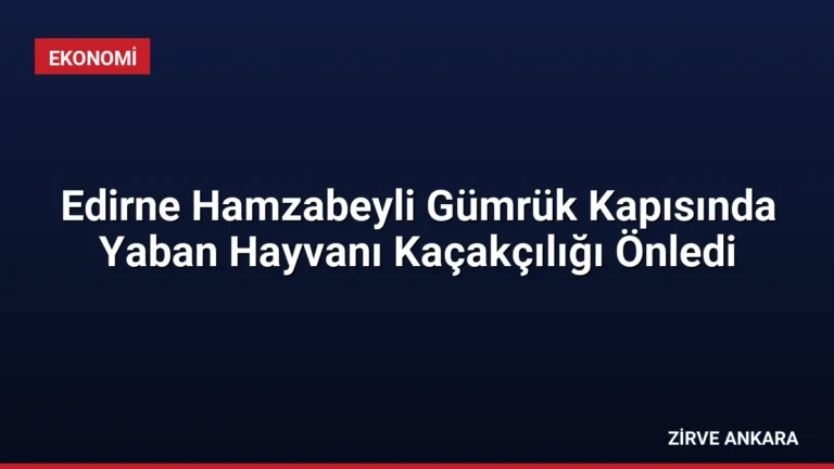 Edirne Hamzabeyli Gümrük Kapısında Yaban Hayvanı Kaçakçılığı Önledi