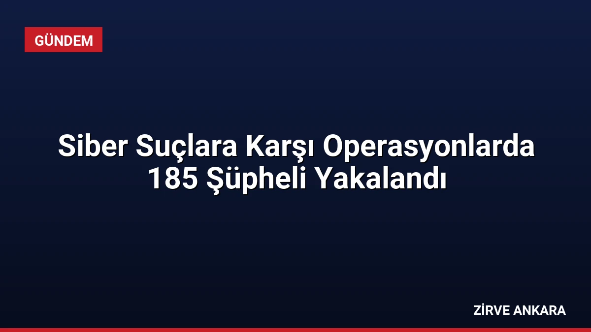 Siber Suçlara Karşı Operasyonlarda 185 Şüpheli Yakalandı