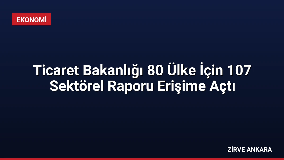 Ticaret Bakanlığı 80 Ülke İçin 107 Sektörel Raporu Erişime Açtı