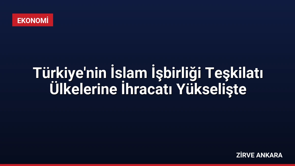 Türkiye’nin İslam İşbirliği Teşkilatı Ülkelerine İhracatı Yükselişte