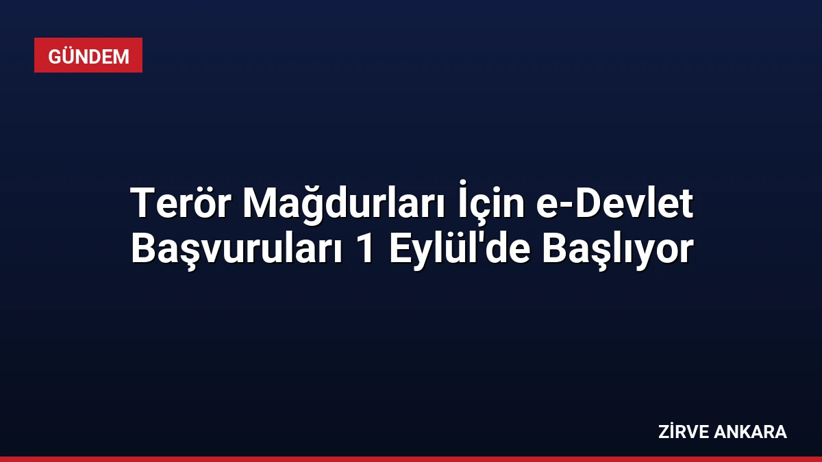 Terör Mağdurları İçin e-Devlet Başvuruları 1 Eylül’de Başlıyor