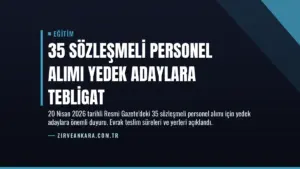 35 Sözleşmeli Personel Alımı Yedek Adaylara Tebligat