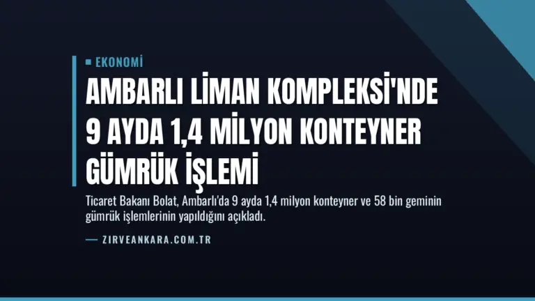 Ambarlı Liman Kompleksi'nde 9 Ayda 1,4 Milyon Konteyner Gümrük İşlemi