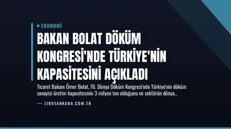 Bakan Bolat Döküm Kongresi’nde Türkiye’nin Kapasitesini Açıkladı