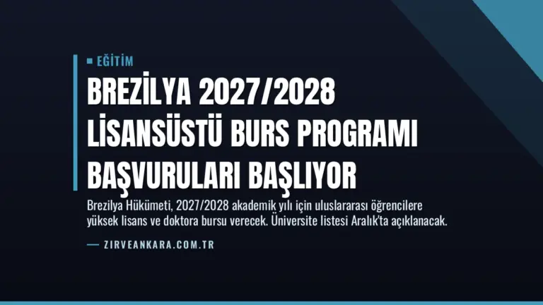 Brezilya 2027/2028 Lisansüstü Burs Programı Başvuruları Başlıyor