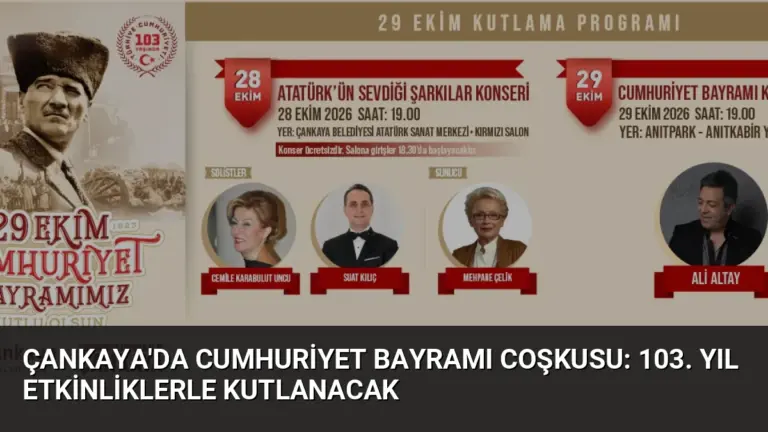 Çankaya'da Cumhuriyet Bayramı Coşkusu: 103. Yıl Etkinliklerle Kutlanacak