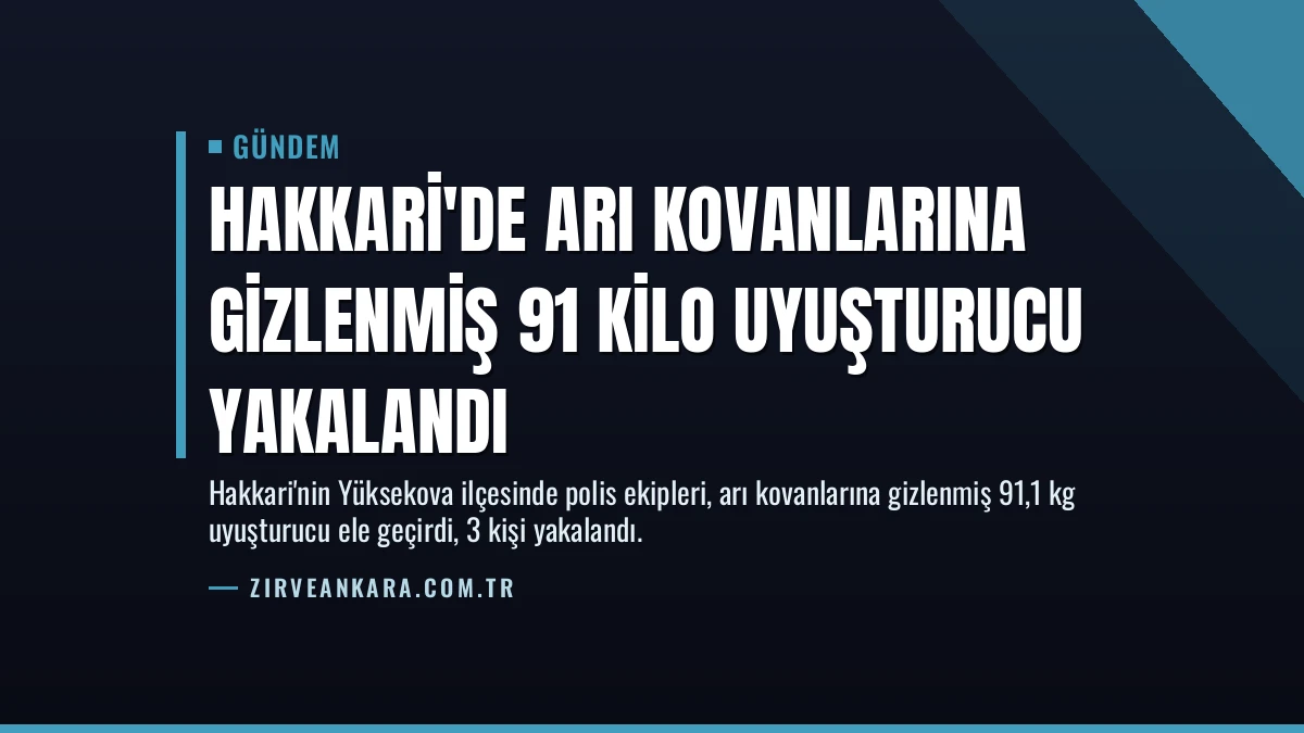 Hakkari’de Arı Kovanlarına Gizlenmiş 91 Kilo Uyuşturucu Yakalandı