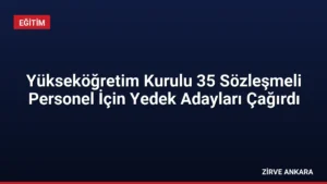 Yükseköğretim Kurulu 35 Sözleşmeli Personel İçin Yedek Adayları Çağırdı